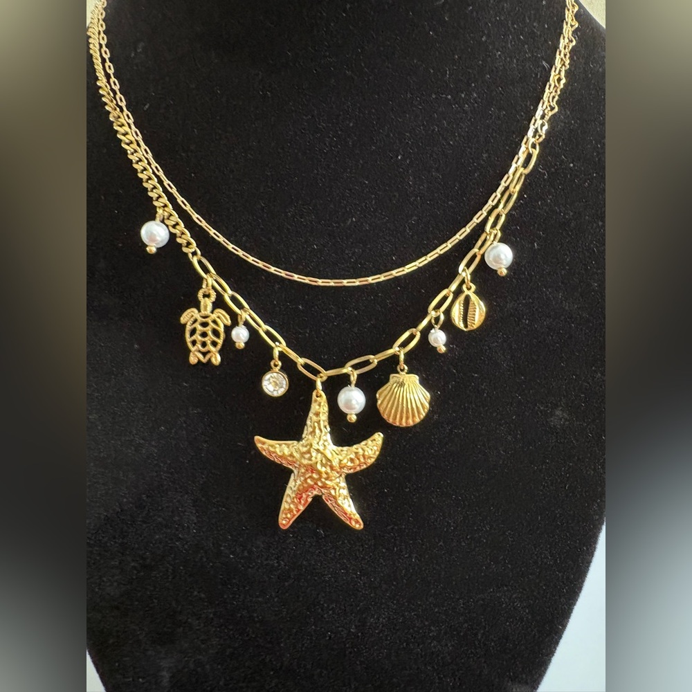 2 Necklaces; 1 is 18k filled & other is 18k plated. Waterproof and tarnish free.